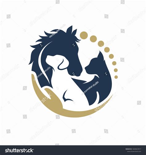 Horse Dog Cat Animal Logo Design Stock Vector Royalty Free 1840823917