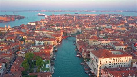 Aerial Panoramic View Of Cityscape Of Venice Stock Footage Sbv
