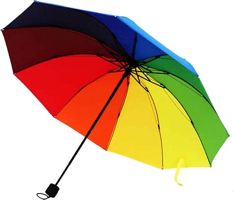 10 Ribs Rainbow Umbrella Portable Folding Travel Collapsible Windproof Rain Umbrellas Travel