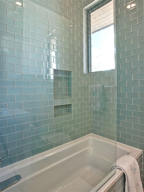 Check out our blue subway tile selection for the very best in unique or custom, handmade pieces from our home & living shops. Blue Glass Subway Tiles - Contemporary - bathroom - Glynis ...