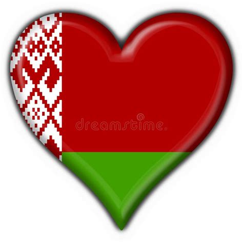 Belorussian Button Flag Heart Shape Stock Illustration Illustration