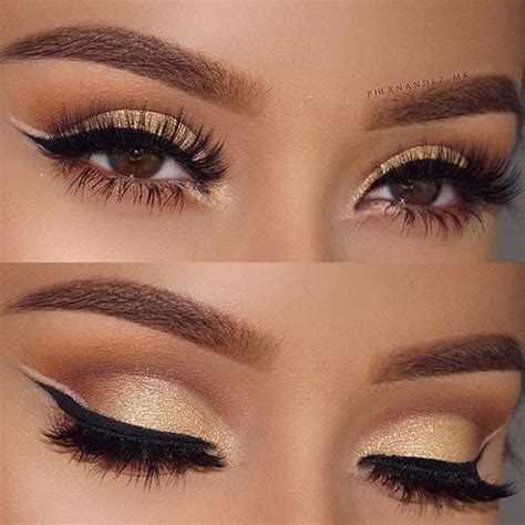 41 Insanely Beautiful Makeup Ideas For Prom Gold Eye