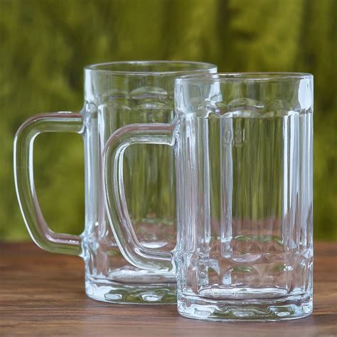 Clear Glass Mini Chilled Beer Mug 350 Ml Set Of 2