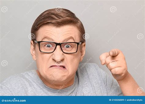 Portrait Of Angry Annoyed Man With Pointing With Index Finger At You Stock Image Image Of