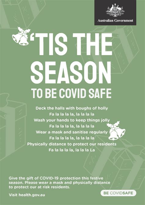 Tis The Season To Be Covid Safe Poster A4 Australian Government