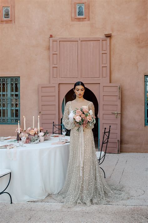 Sparkling And Modern Dusty Rose Wedding Ideas From Marrakech