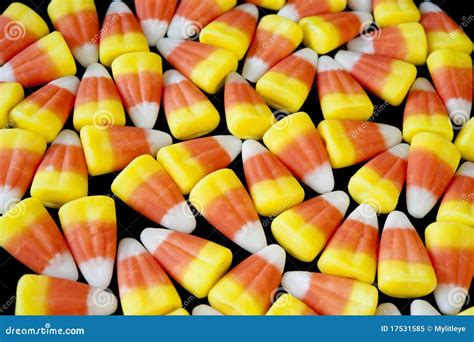Candy Corn On Black Stock Image Image Of Halloween Snack 17531585