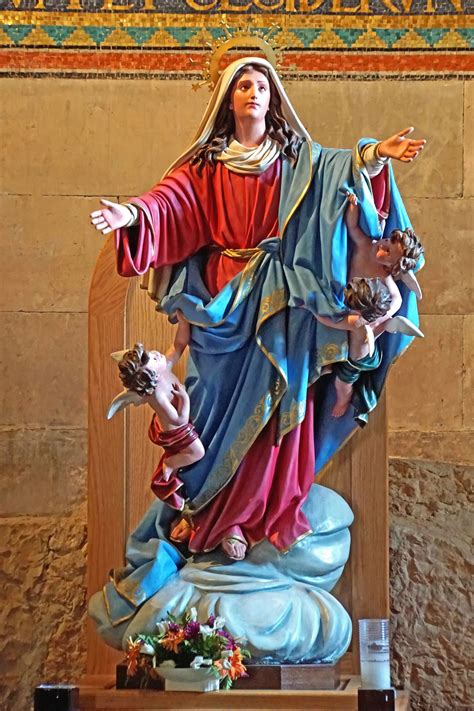 Virgin Mary Statue Jerusalem Catholic Stock Photo