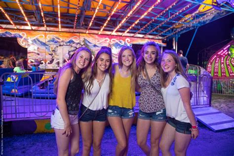 Northern Wisconsin State Fair Night Carnival Portraits Girls Posing In