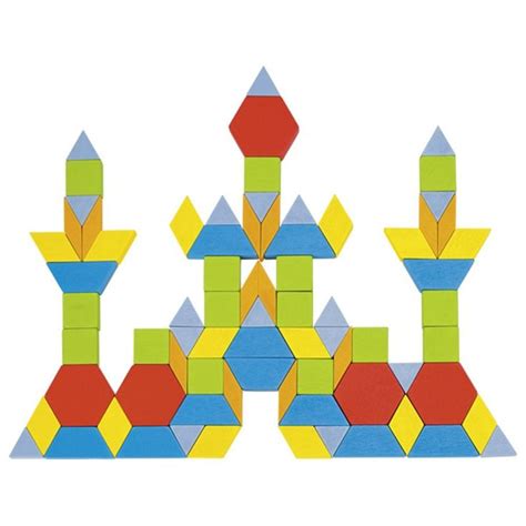 This Colorful Set Of Geometric Pattern Blocks Comes With 250 Wooden
