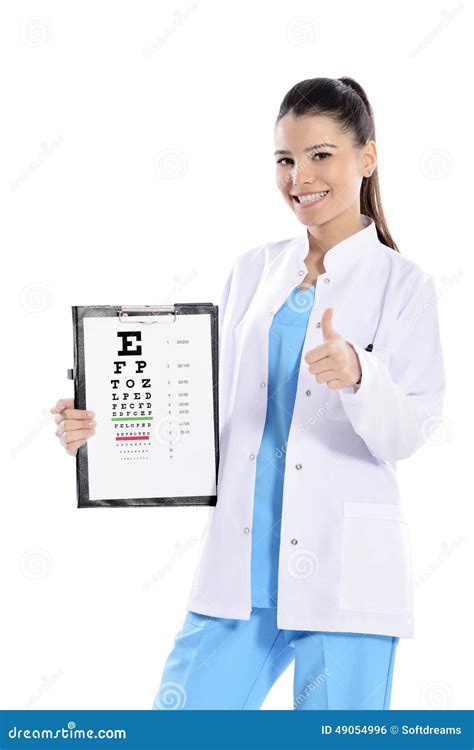 Optometrist Pointing At Eye Chart Royalty Free Stock Image