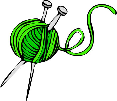 Knitting Needles And Yarn Drawing