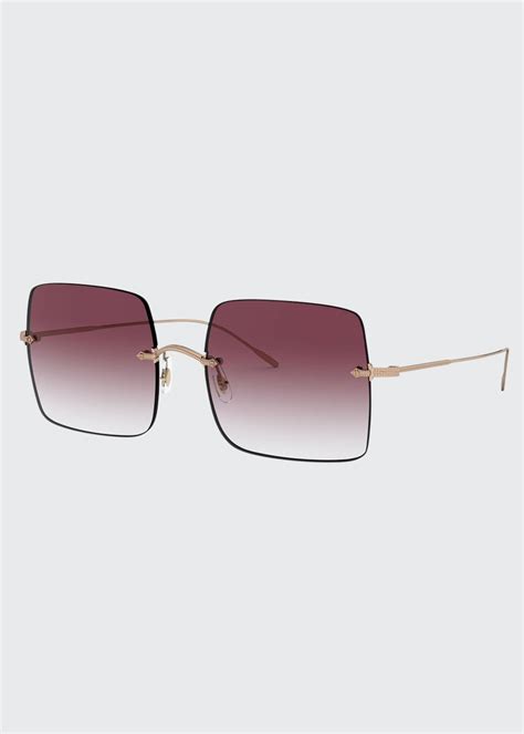Oliver Peoples Oishe Rimless Square Sunglasses Bergdorf Goodman