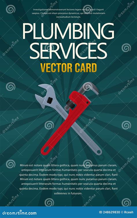 Plumbing Services Flyer Poster Design Stock Vector Illustration Of
