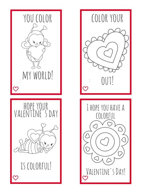 These Printable Valentines To Color Are So Cute And Easy To Do