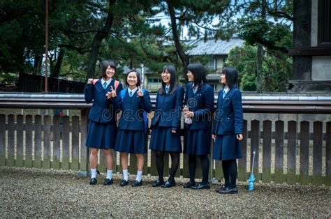 School Girls In Kyoto Editorial Stock Image Image Of Schoolgirls