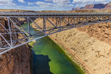Navajo Bridge Over Colorado River Lees Ferry Arizona Usa Stock Photo