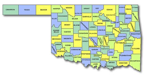 Alphabetical List Of Oklahoma Counties