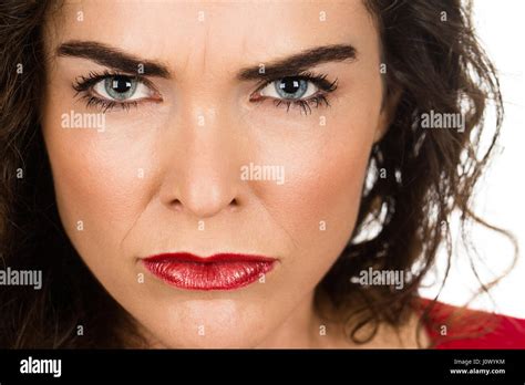A Very Annoyed Angry And Woman Isolated On White Stock Photo Alamy