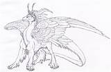 Dragon Furry Lines Hibbary Feathered Deviantart sketch template
