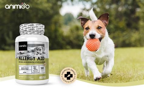 Animigo Allergy Aid For Dogs 120 Dog Itchy Skin Tablets Helps