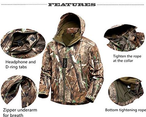 New View Hunting Jacket Water Resistant Hunting Camouflage Hooded For