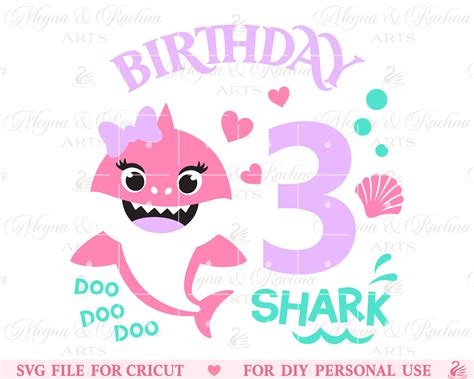 3rd Birthday Shark Svg Shark Doo Doo Svg Shark Birthday Svg Etsy Canada