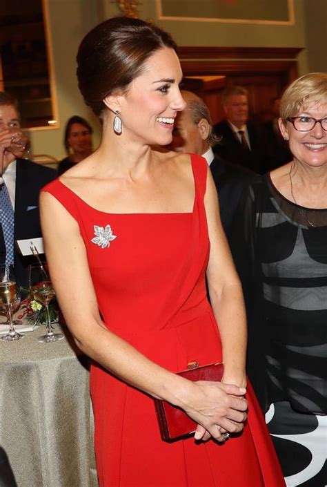 Kate Middleton Wears Red Preen Finella Dress At Canada Government