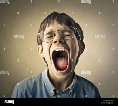 Young Boy Screaming Stock Photo Alamy