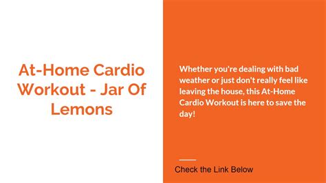 At Home Cardio Workout Jar Of Lemons Youtube