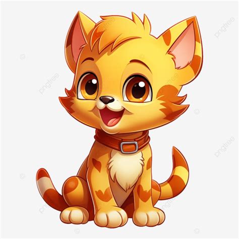 Gambar Ilustrasi Kartun Comel Oren Anak Kucing Anak Kucing Haiwan