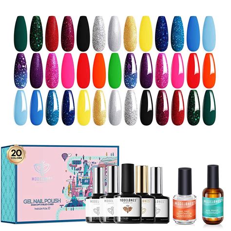 Amazon Com Modelones Pcs Summer Neon Color Gel Nail Polish Kit With