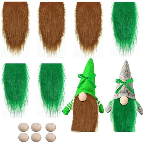 Tringky 12 Pieces Pre Cut Gnome Beard Eco Friendly Faux Fur For Diy