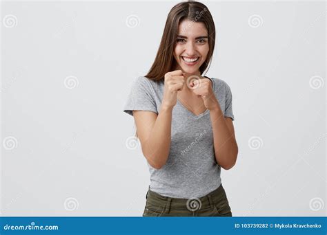 Portrait Of Cheerful Young Attractive Beautiful Caucasian Student Girl