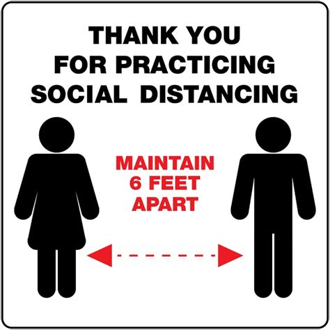 75 X 75 Pre Printed Sign Social Distancing Case Of 10