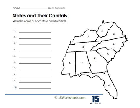 State Capitals Worksheets 15