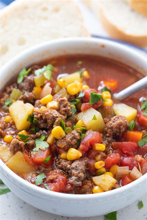 Do not, however, omit the oil; Easy Hamburger Soup Recipe (Ground Beef and Vegetable Soup!)