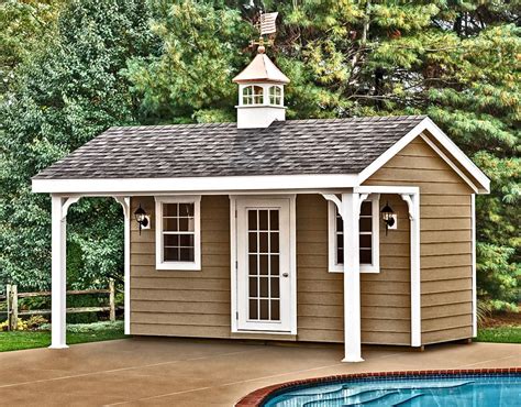 Texture, tone and playful details. Pool House Sheds | Pool house shed, Pool houses, Small ...