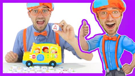 Learn The Alphabet With Blippi Toys School Bus Song Youtube