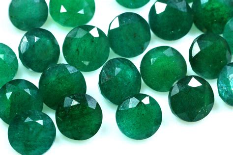 Aaa Quality Beryl Emerald Faceted Round Shape Loose Gemstone Etsy
