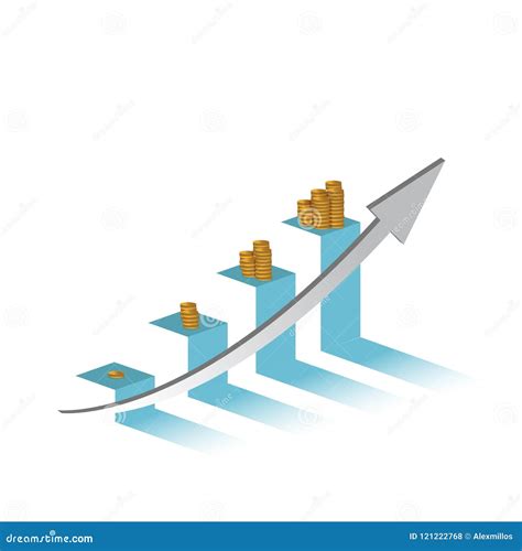 Increasing Profits On A Business Graph Stock Illustration