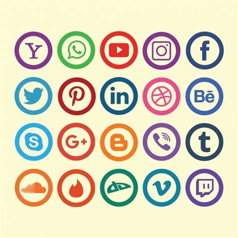 Coleção Dos ícones De Redes Sociais Vetor Grátis