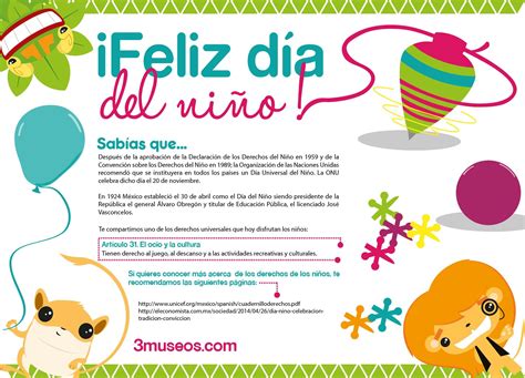 30 De Abril ¡feliz Día Del Niño México 3 Museos Día Del Niño
