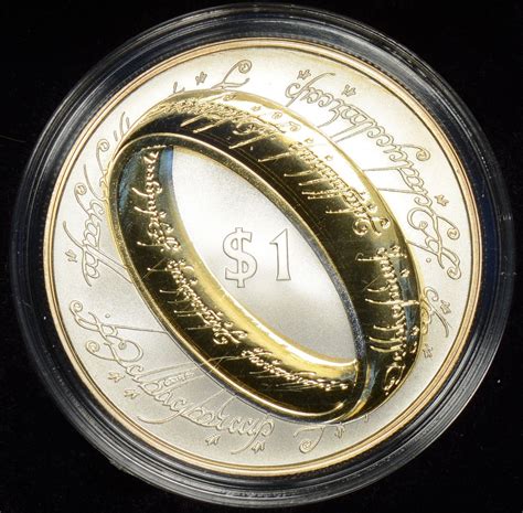 New Zealand 2003 1 Lord Of The Rings Sterling Silver Proof Ring Of