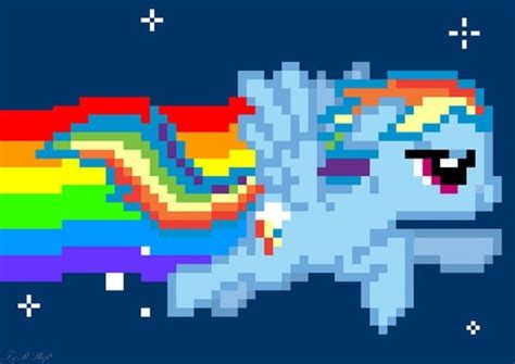 Items Similar To Nyan Rainbow Dash Pixel Art Poster A3 On Etsy