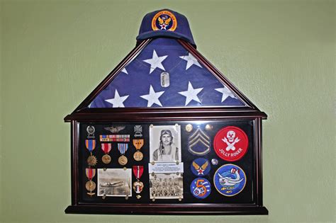 American Veteran Burialmemorial Flag Display Case Holder Military