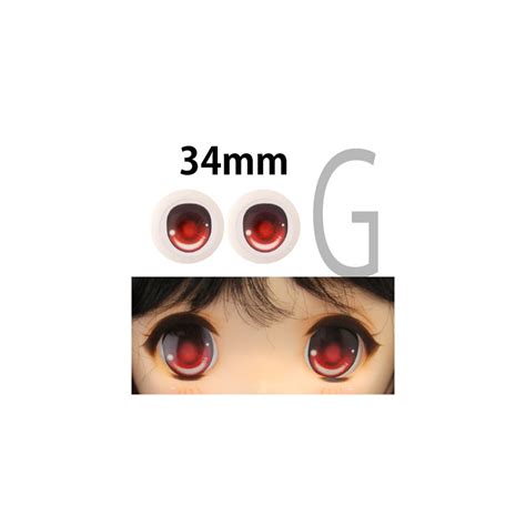 【doll Eyes】anime Basic Eyes Iris G 34mm Red Otohime Dollsmoe