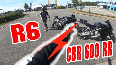 Dagegen steht die cbr 600 rr, welche ggf. Yamaha R6 vs Honda CBR 600 - RENNEN - Unbegrenzt - YouTube