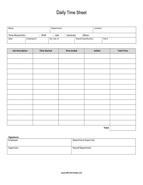 Printable Time Sheets Pdf Customize And Print