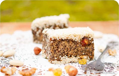 Authentic greek food recipes, greek desserts recipes. Gastris - Ancient Greek Nut Cake with Poppy and Sesame ...